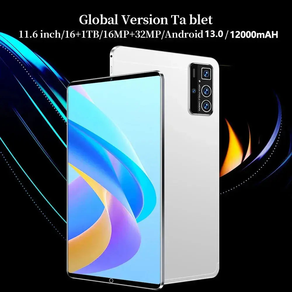 Android Tablet 2025 11.6" 16GB RAM 1TB ROM 16MP 32MP 12000mAh - Nisiowelt