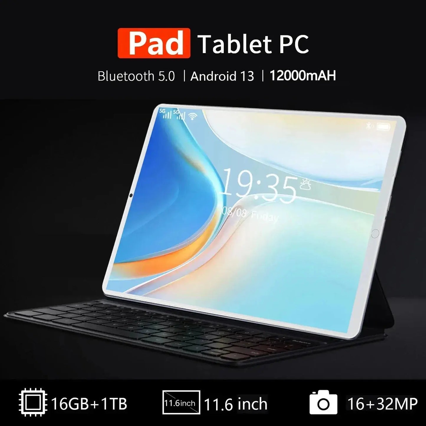 Android Tablet 2025 11.6" 16GB RAM 1TB ROM 16MP 32MP 12000mAh - Nisiowelt