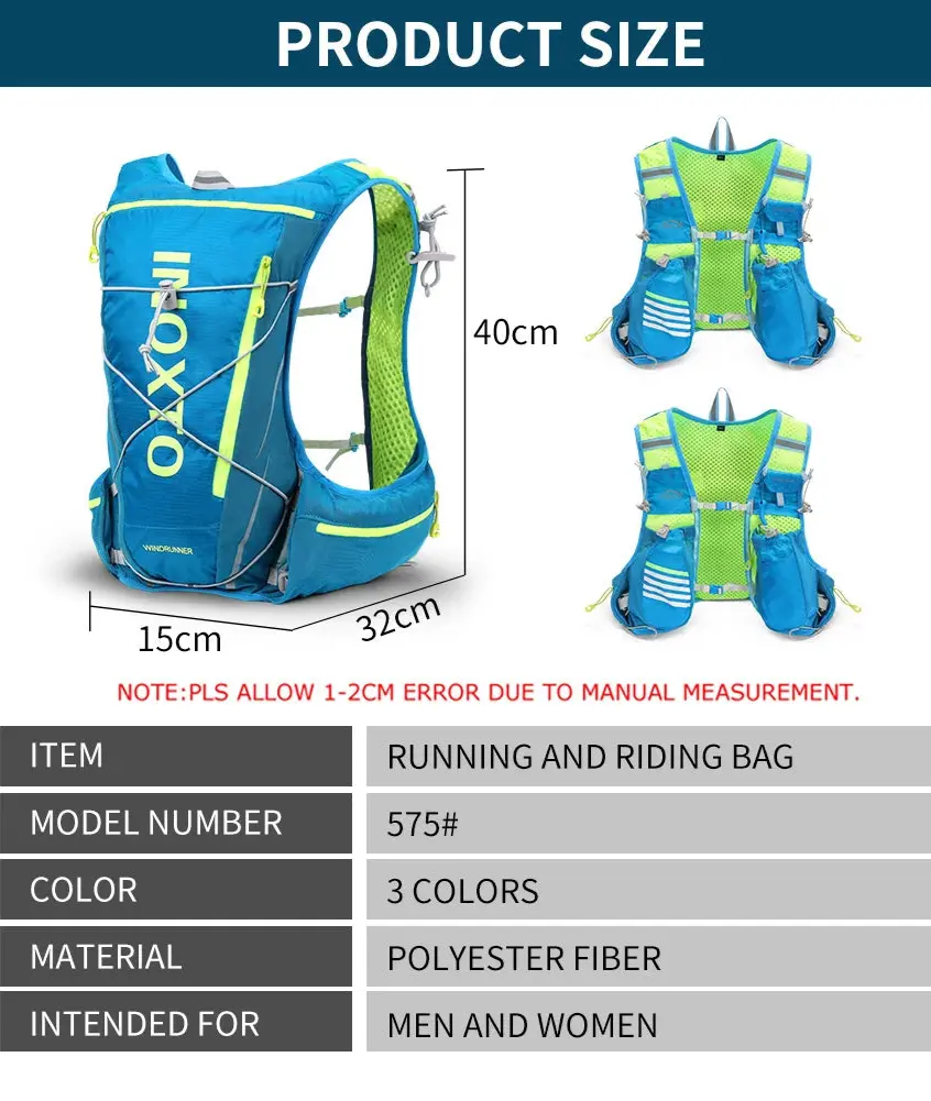 Hydration Backpack 8L for Running & Cycling – Includes 1.5L Water Bag Nisiowelt
