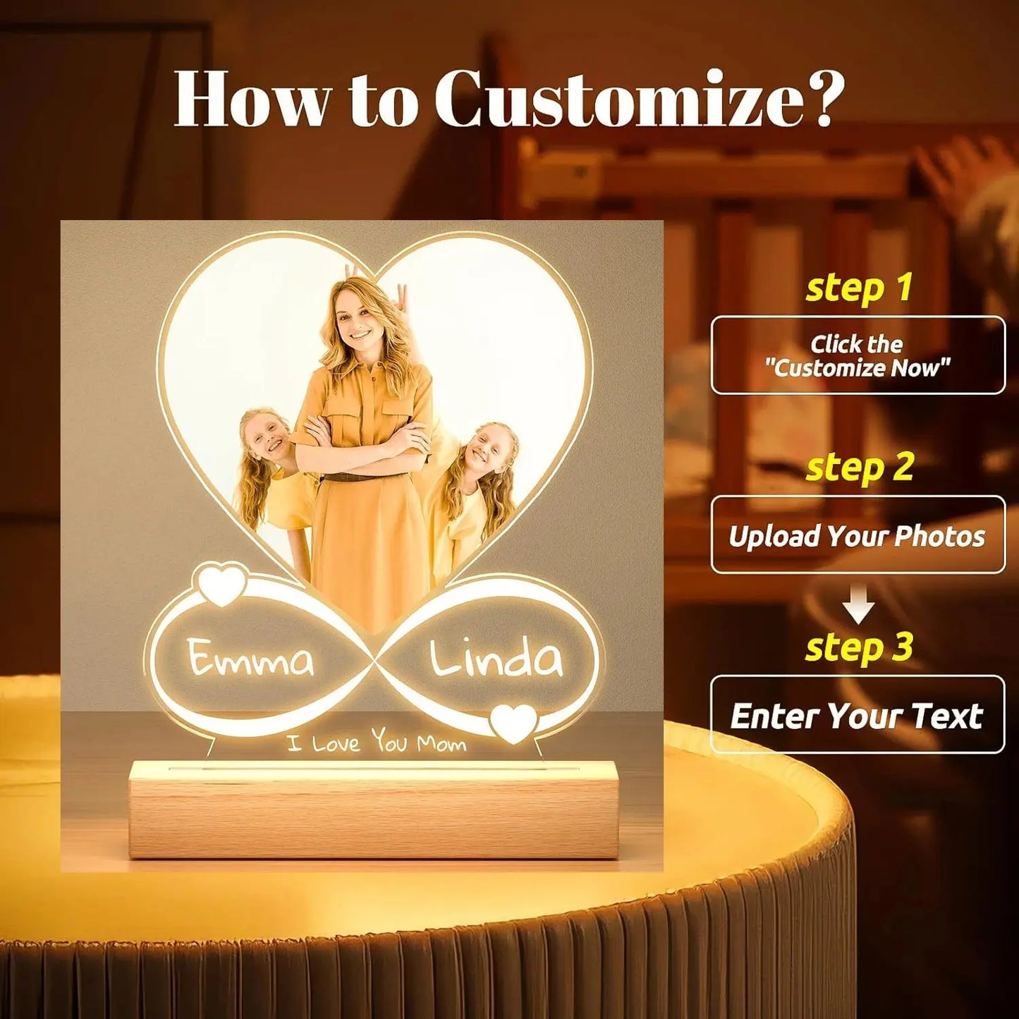 Custom Acrylic Photo Plaque with Light - Nisiowelt