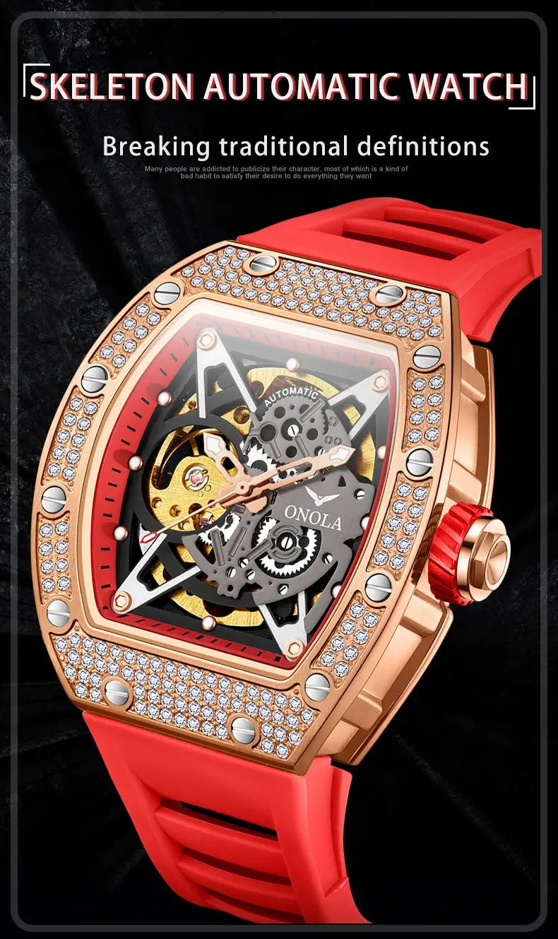 ONOLA Luxury Automatic Waterproof Men's Watch with Diamond - Nisiowelt