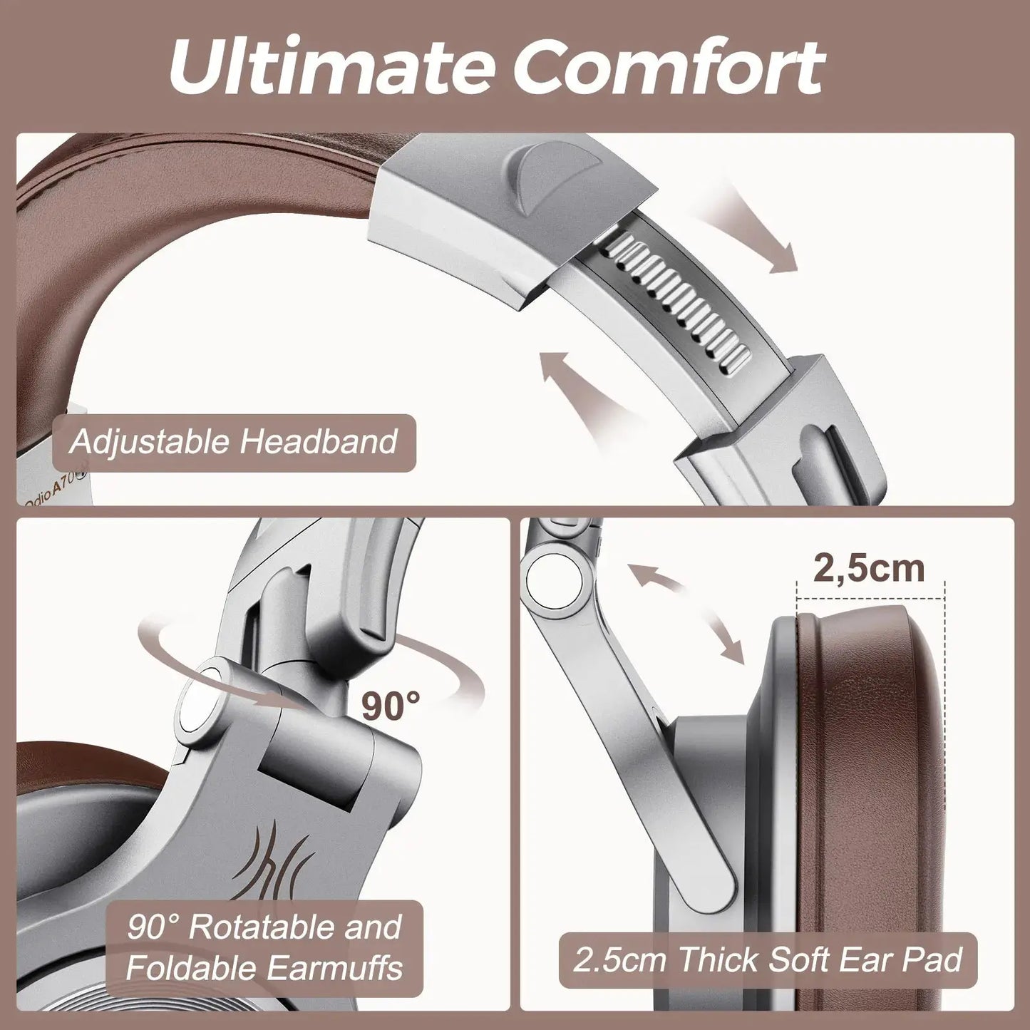 Oneodio Fusion A70 Bluetooth 5.2 Hi-Res Audio Headphones 72H - Nisiowelt