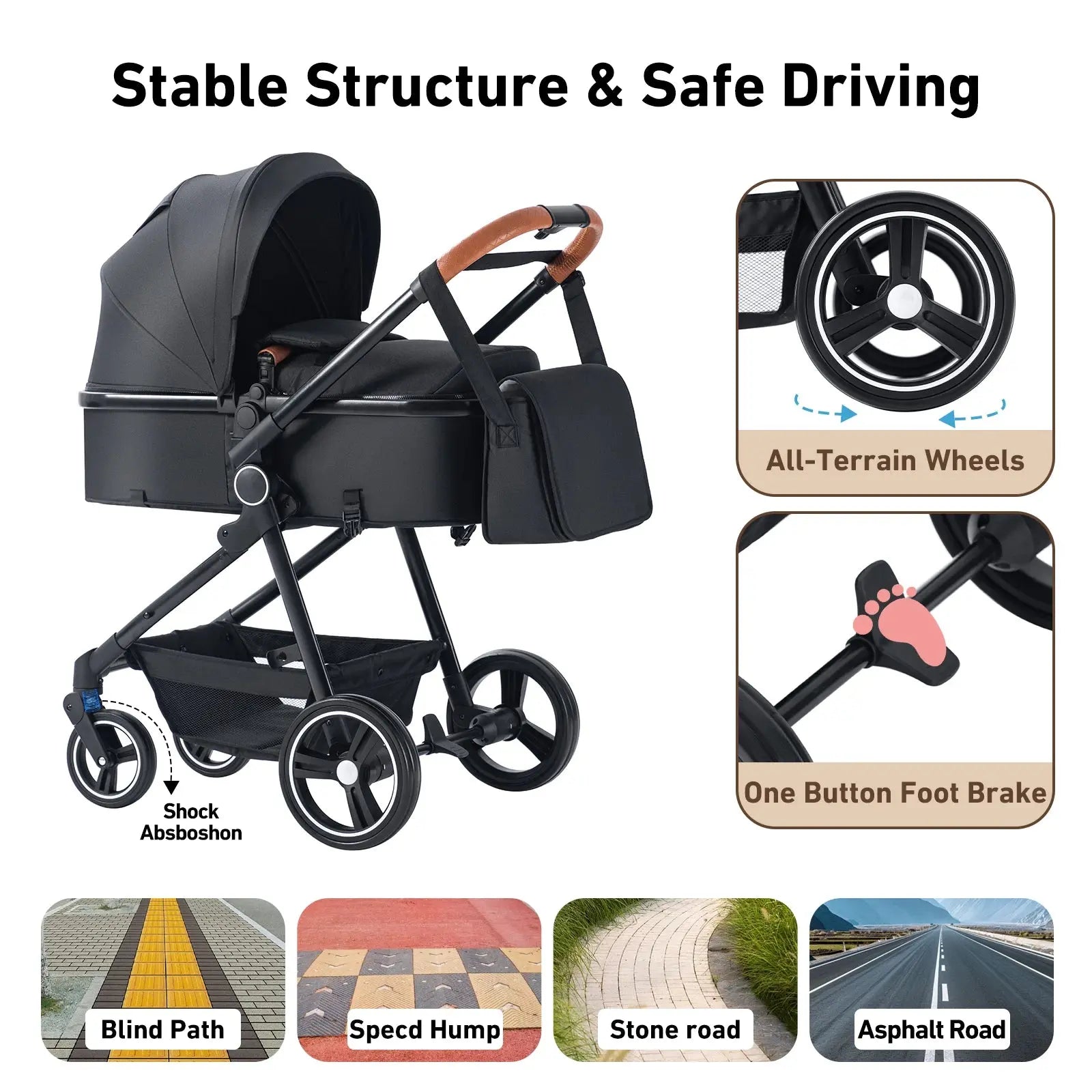 Newborn 3-in-1 Stroller – Foldable & Portable - Nisiowelt