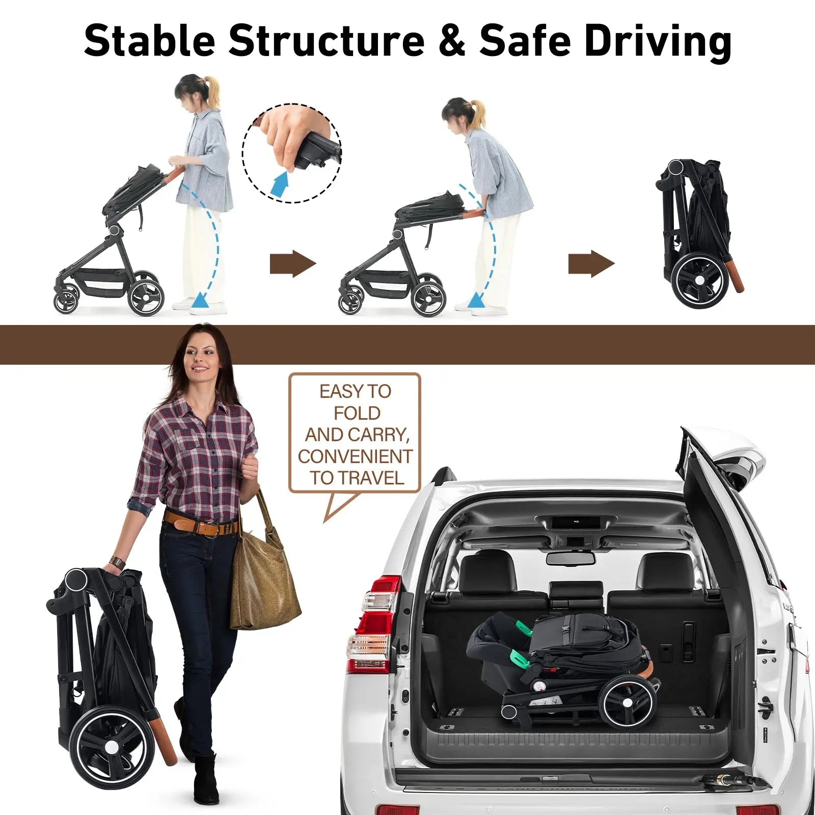 Newborn 3-in-1 Stroller – Foldable & Portable - Nisiowelt