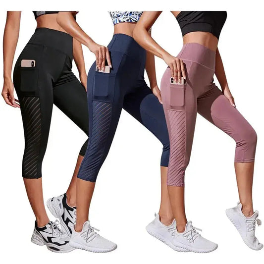 High-Waist Yoga Pants with Large Pockets & Slim Fit - Nisiowelt