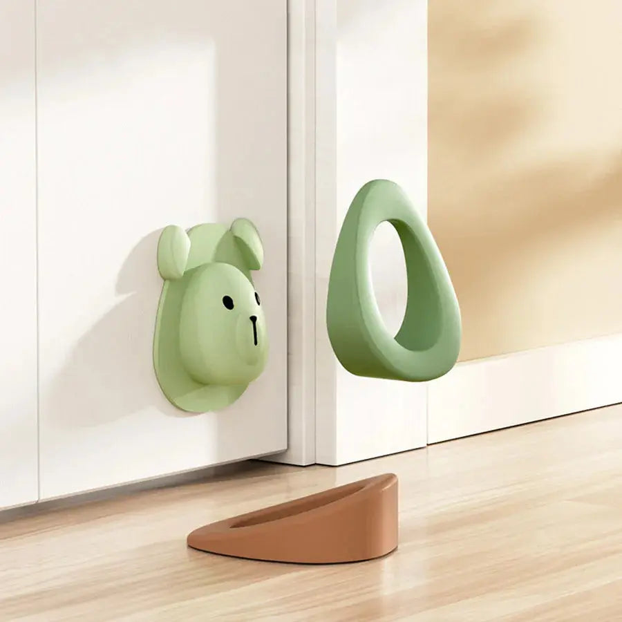 2 in 1 Door Stop Little Bear Cartoon Soft Silicone Thicken Door Bottom Multi-function Child Safety Anti Pinch Hand Door Stopper Nisiowelt