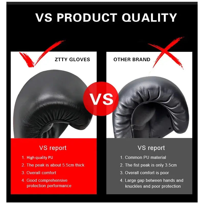 8/10/12/14/16oz Boxing Gloves Professional Adult Sanda Muay Thai Fighting Gloves Men and Women Training Sandbag Free Fight MMA Nisiowelt
