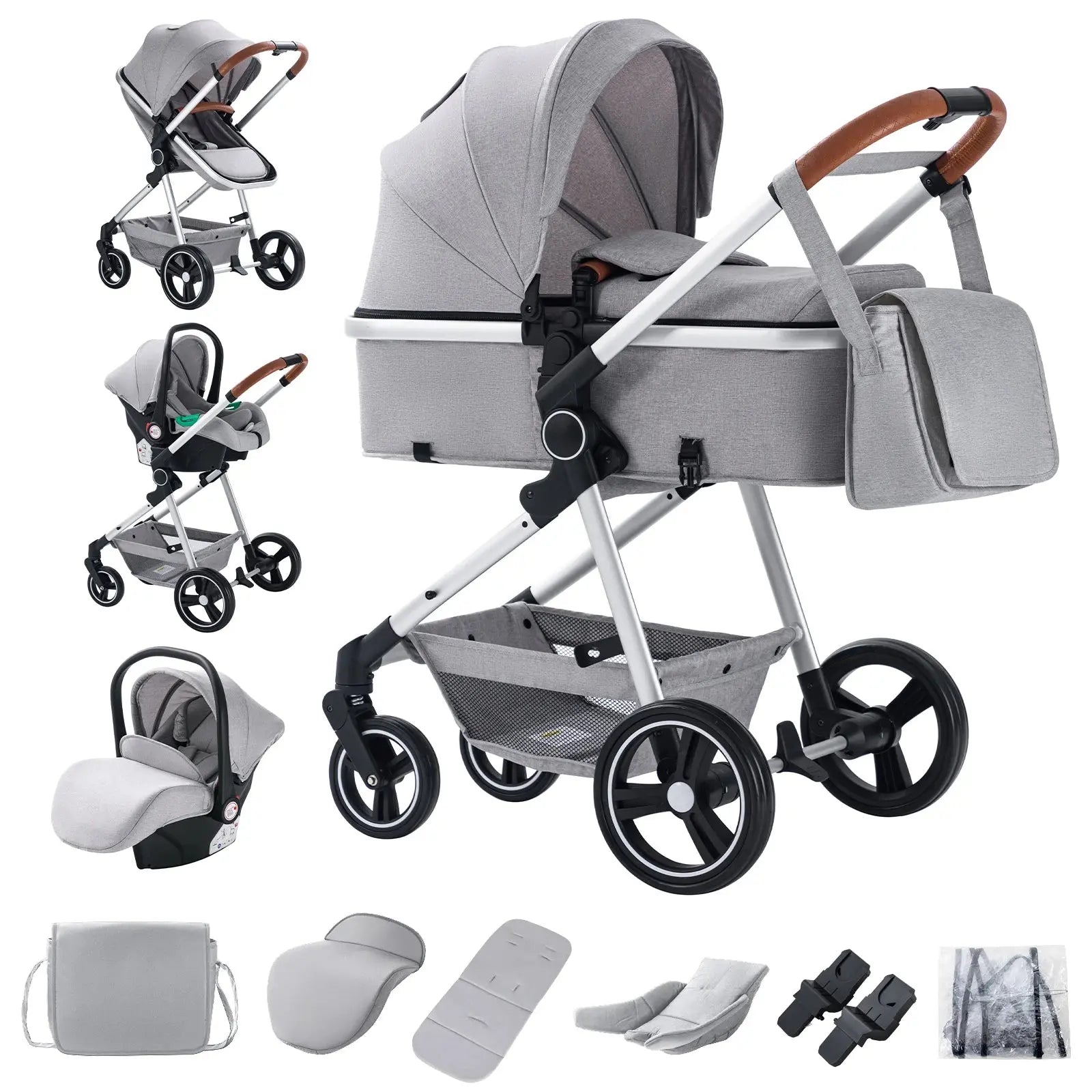 Newborn 3-in-1 Stroller – Foldable & Portable - Nisiowelt