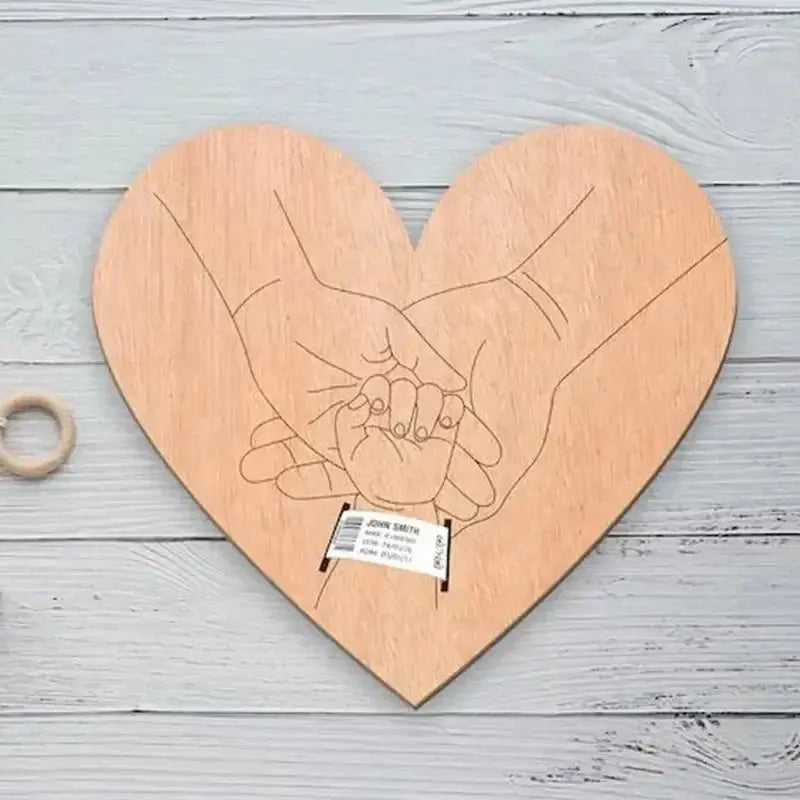 Wooden Baby Birth Commemorative Plaque Nisiowelt
