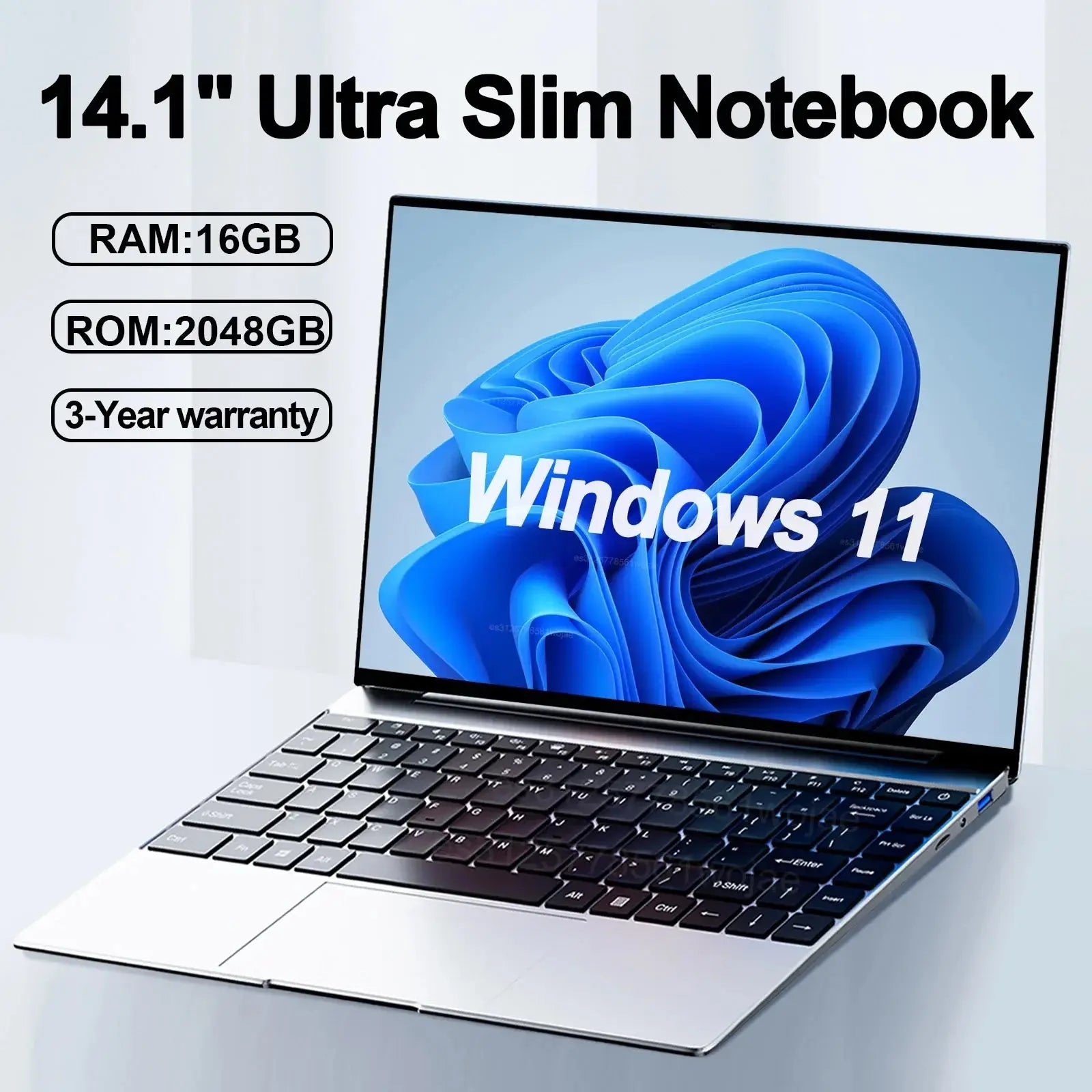 Ultra Slim Laptop – 16GB RAM, 2TB SSD, Intel N3700, Windows 11 Pro - Nisiowelt