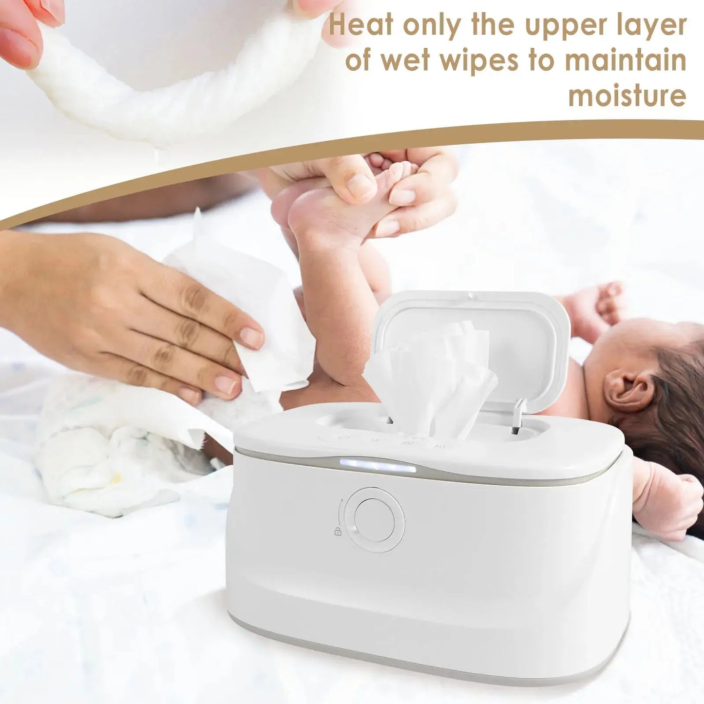 USB Baby Wipe Warmer with Adjustable Temperature & LED Light Nisiowelt