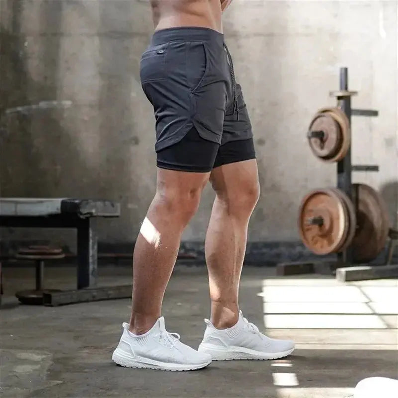 Men's 2-in-1 Fitness Shorts - Nisiowelt