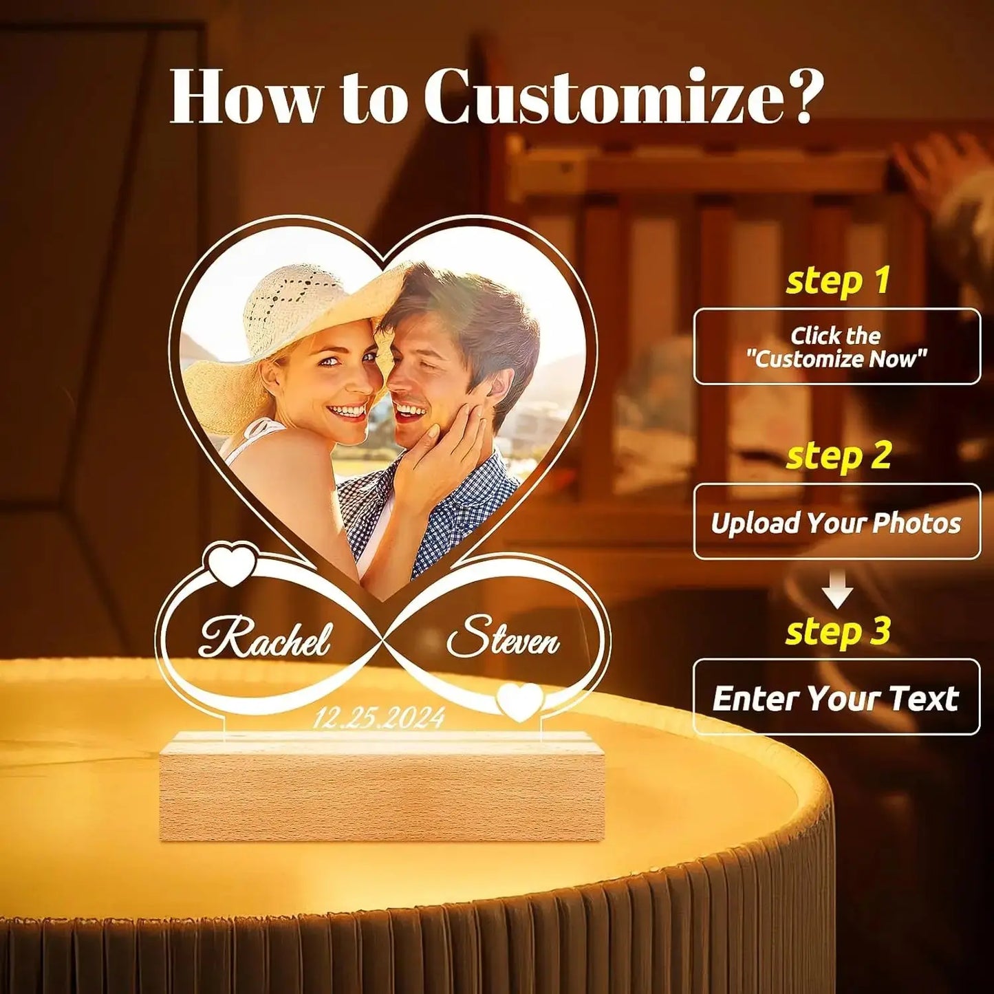 Custom Acrylic Photo Plaque with Light - Nisiowelt