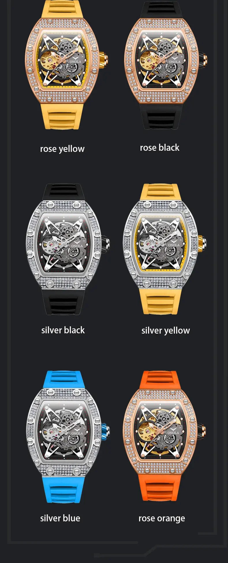 ONOLA Luxury Automatic Waterproof Men's Watch with Diamond - Nisiowelt