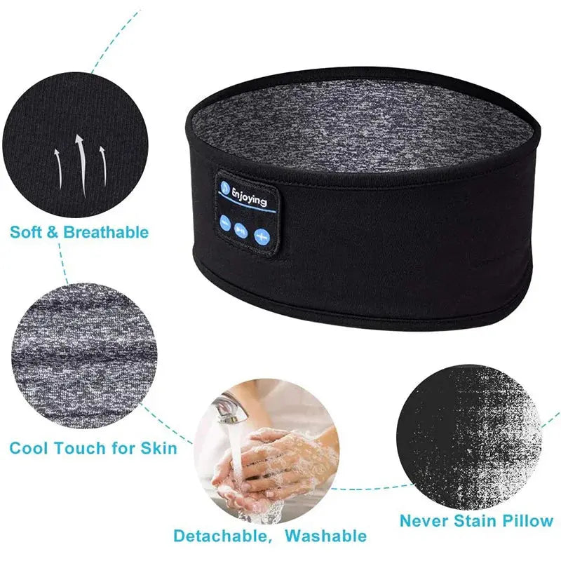 Wireless Bluetooth Sports Headband Earphones & Music Eye Mask Headset - Nisiowelt