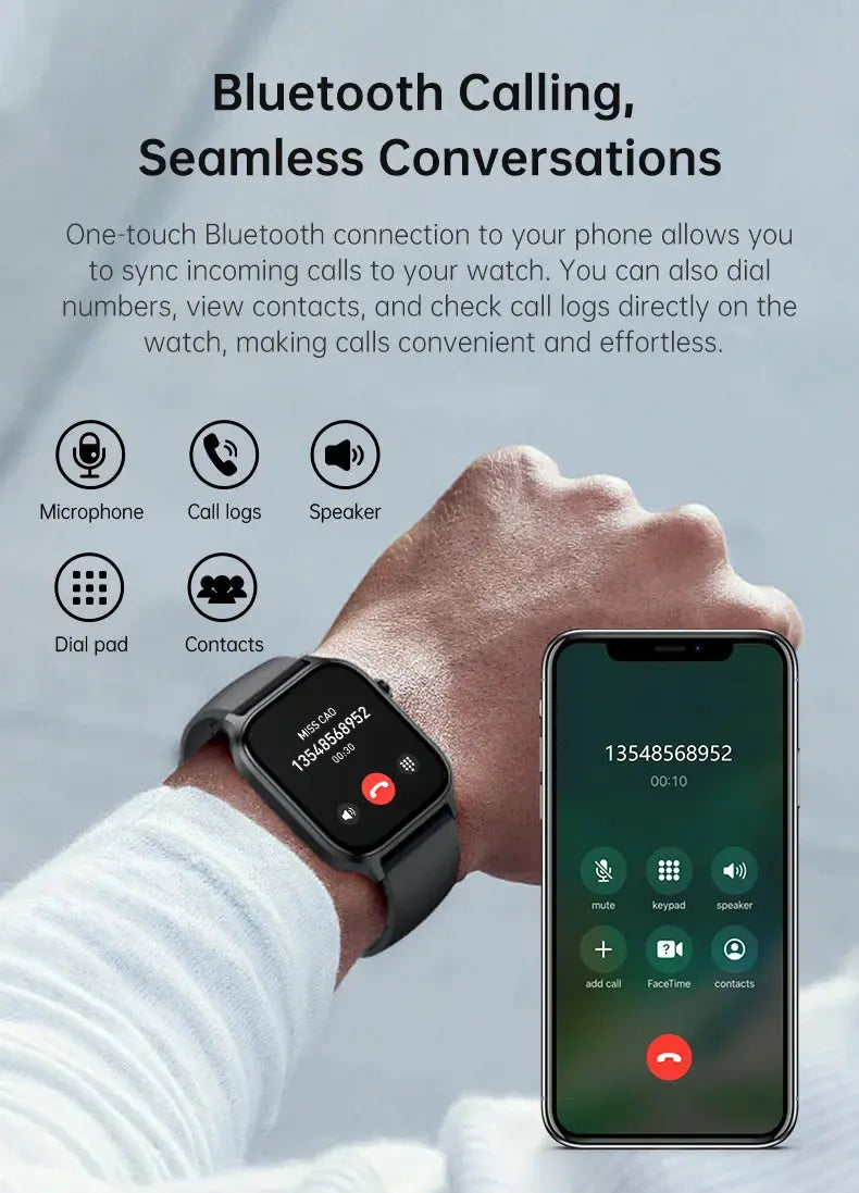 Wrist WatcIUTECH Y7 Smartwatch 2025 1.85" Bluetoothh - Nisiowelt