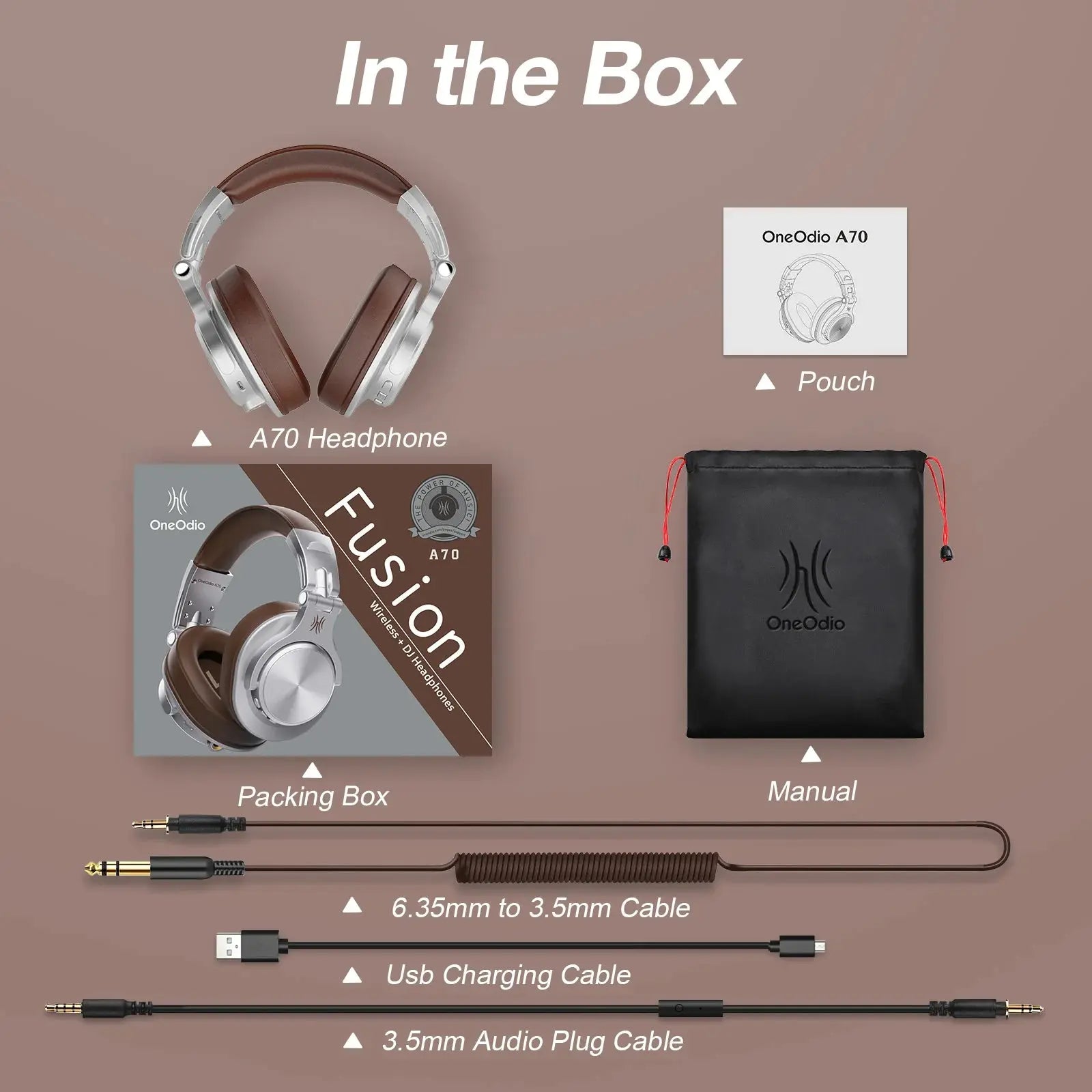 Oneodio Fusion A70 Bluetooth 5.2 Hi-Res Audio Headphones 72H - Nisiowelt