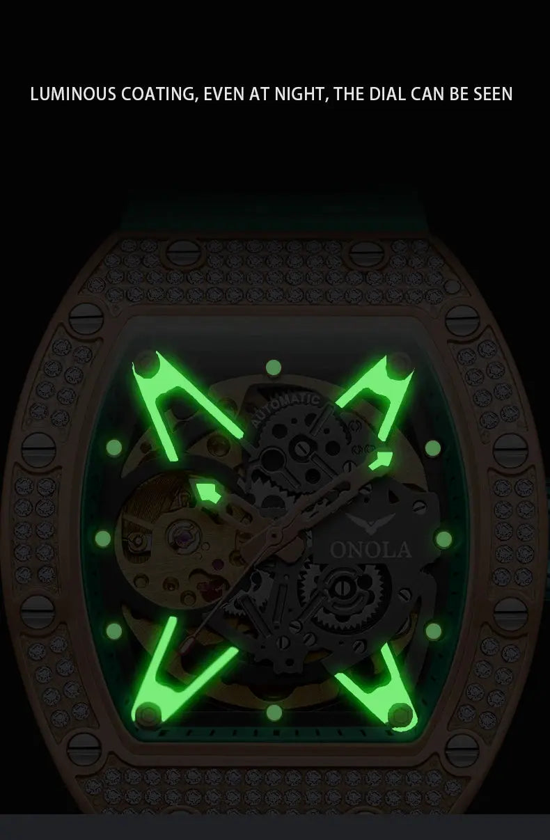 ONOLA Luxury Automatic Waterproof Men's Watch with Diamond - Nisiowelt