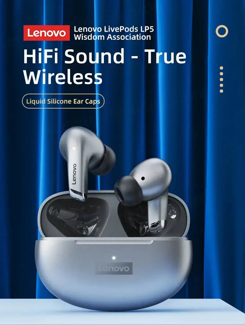Lenovo LP5 Wireless Bluetooth Earbuds HiFi Waterproof with Mic - Nisiowelt