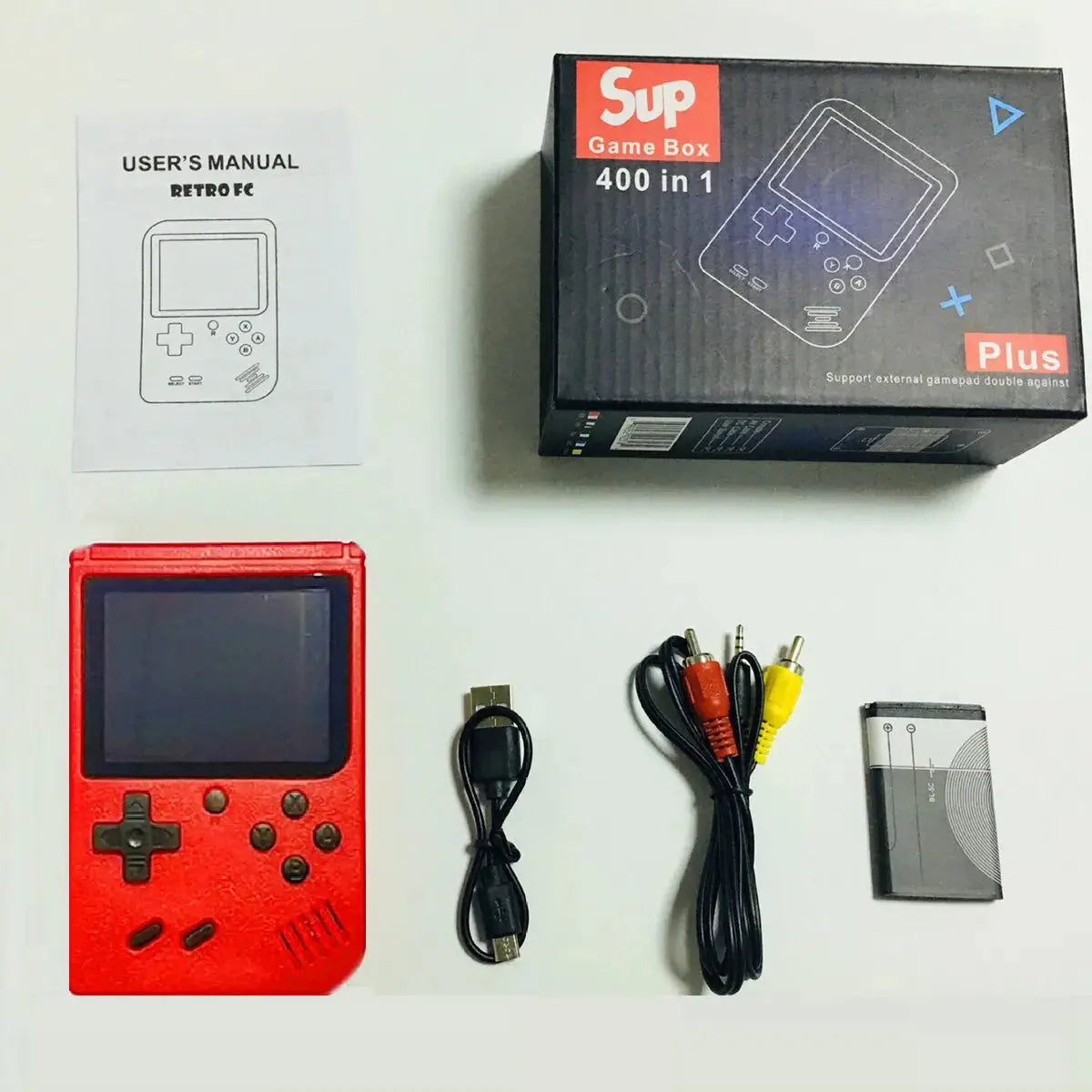 Red Retro Classic Handheld Game Console with TV Connection - Nisiowelt