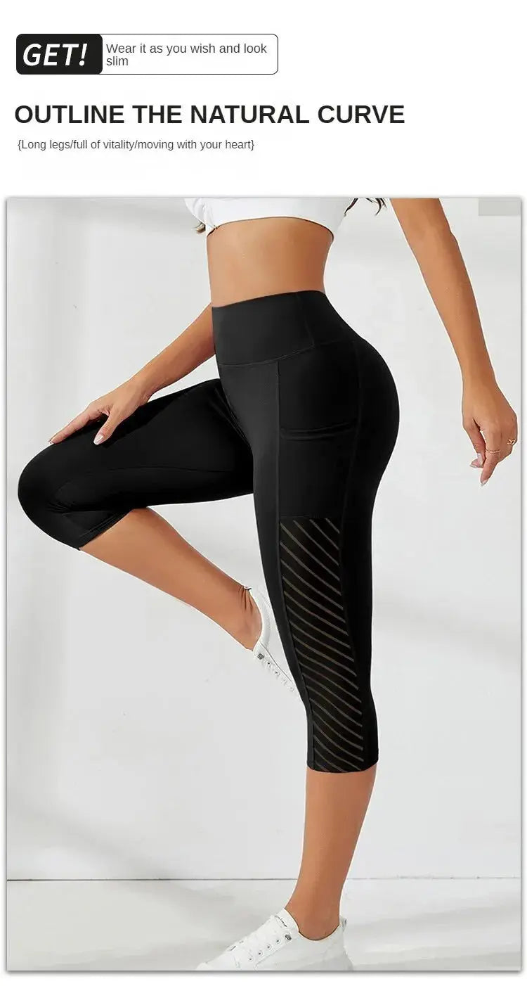 High-Waist Yoga Pants with Large Pockets & Slim Fit - Nisiowelt