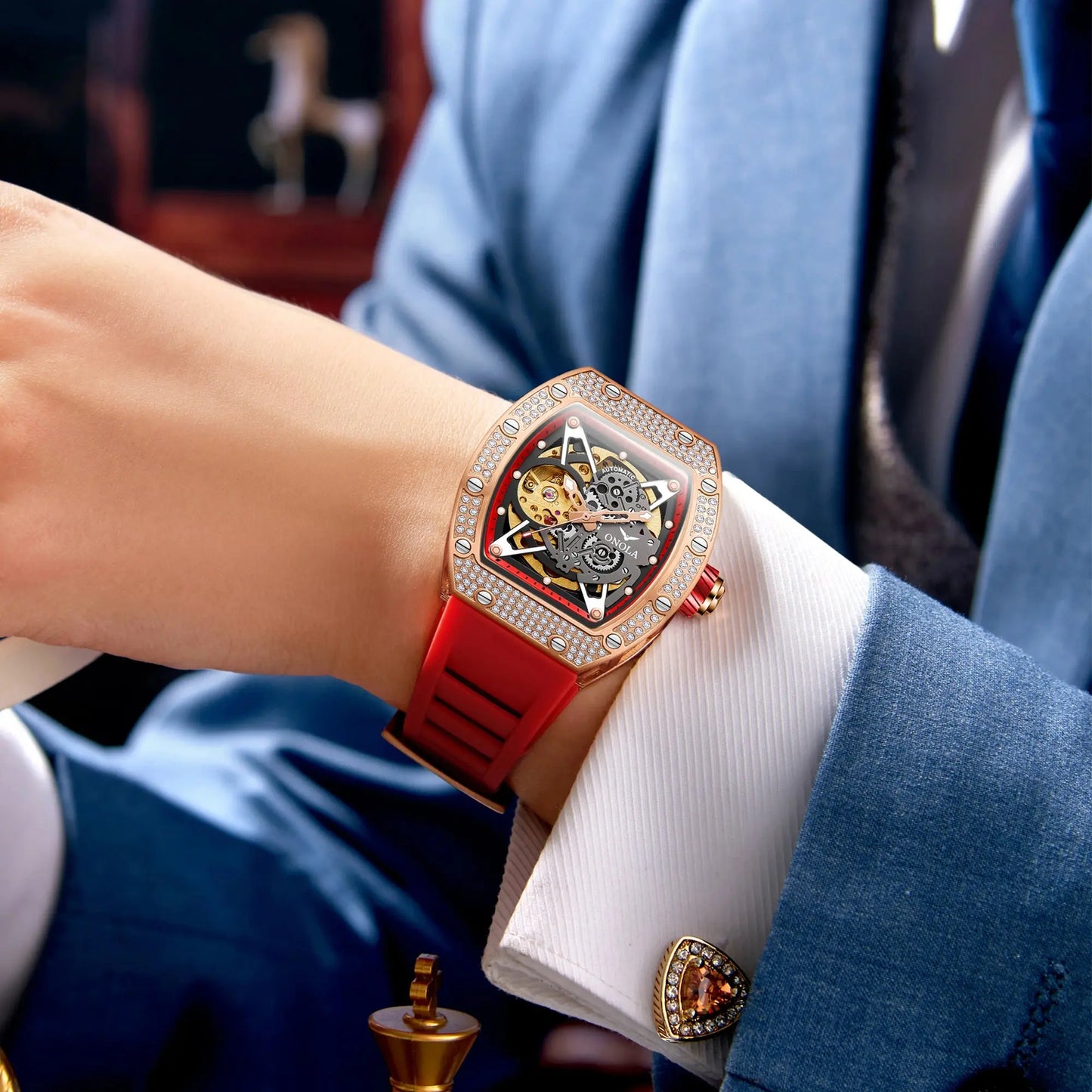 ONOLA Luxury Automatic Waterproof Men's Watch with Diamond - Nisiowelt