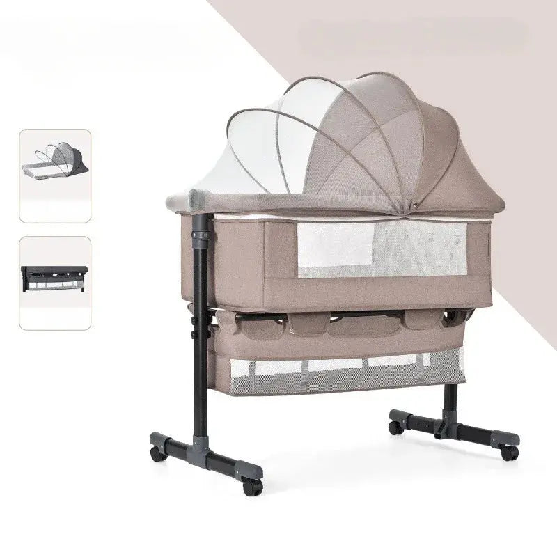 Portable Baby Crib with Mosquito Net & Storage – Adjustable Travel Bed Nisiowelt