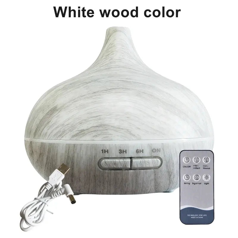550ml Wood USB Aroma Diffuser with LED Lights & Remote Control - Nisiowelt