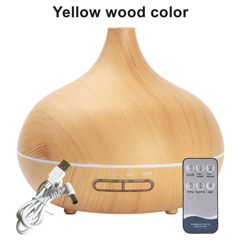 550ml Wood USB Aroma Diffuser with LED Lights & Remote Control - Nisiowelt