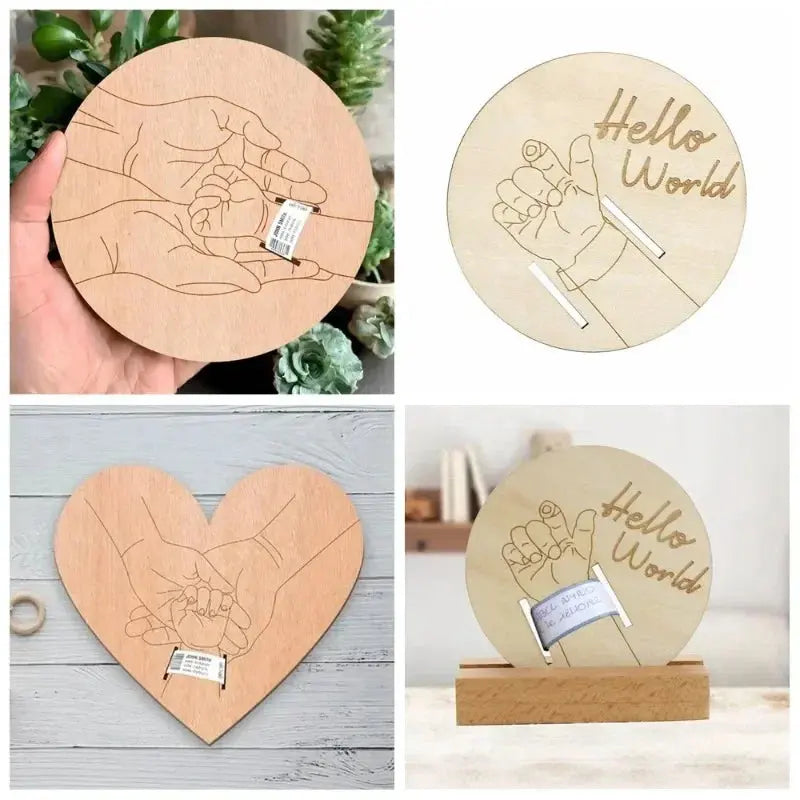 Wooden Baby Birth Commemorative Plaque Nisiowelt