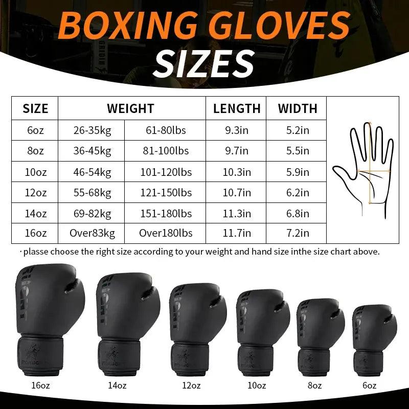 8/10/12/14/16oz Boxing Gloves Professional Adult Sanda Muay Thai Fighting Gloves Men and Women Training Sandbag Free Fight MMA Nisiowelt