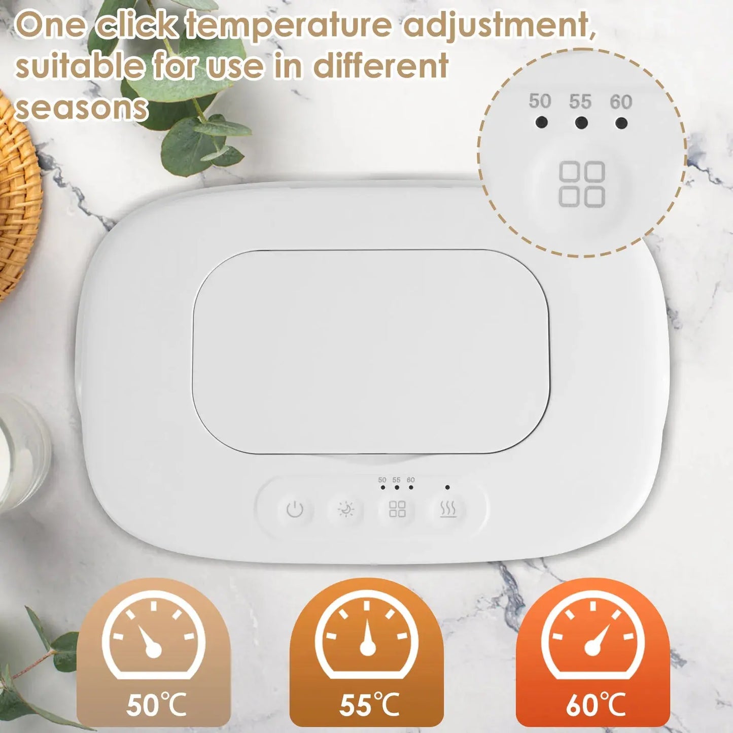 USB Baby Wipe Warmer with Adjustable Temperature & LED Light Nisiowelt