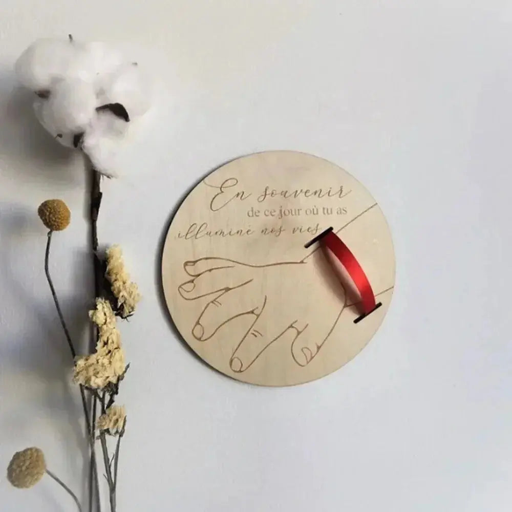 Wooden Baby Birth Commemorative Plaque Nisiowelt