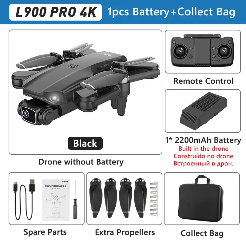 LYZRC L900 PRO GPS Drone 4K Professional HD Dual Camera 5G WIFI Brushless Motor FPV Quadcopter Foldable Aerial Photography Drone Nisiowelt