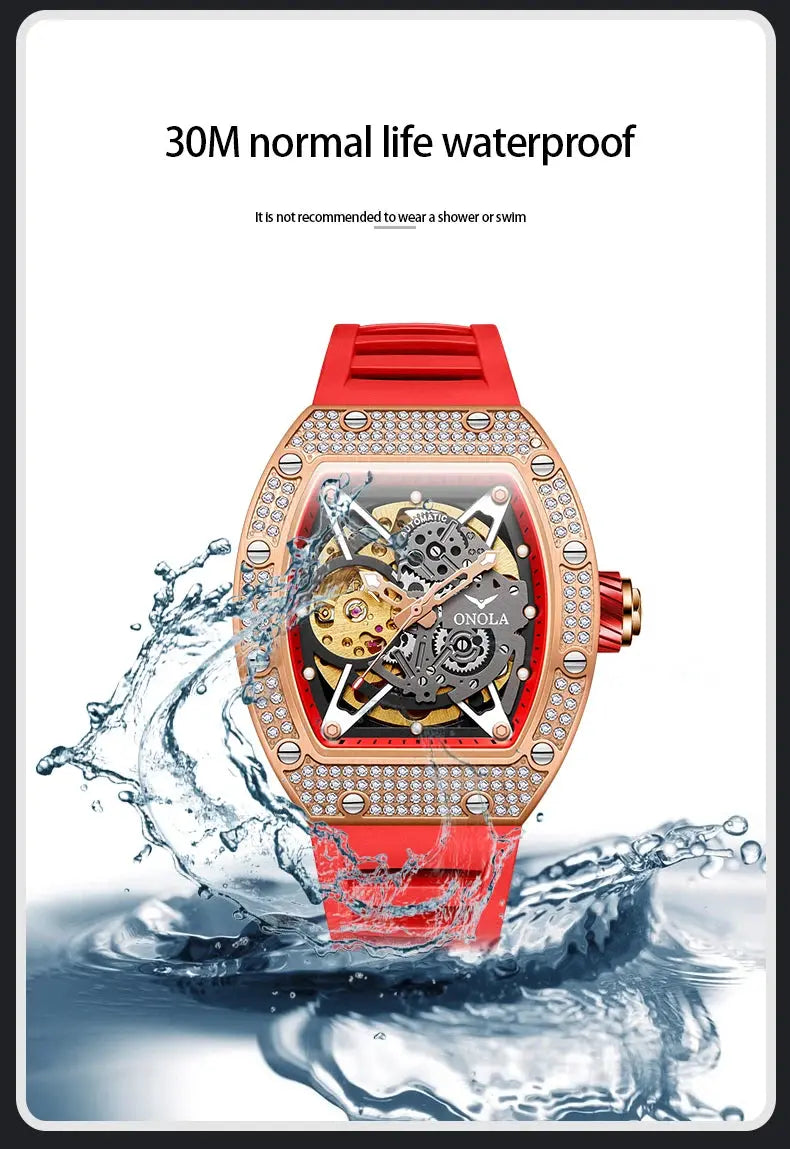 ONOLA Luxury Automatic Waterproof Men's Watch with Diamond - Nisiowelt