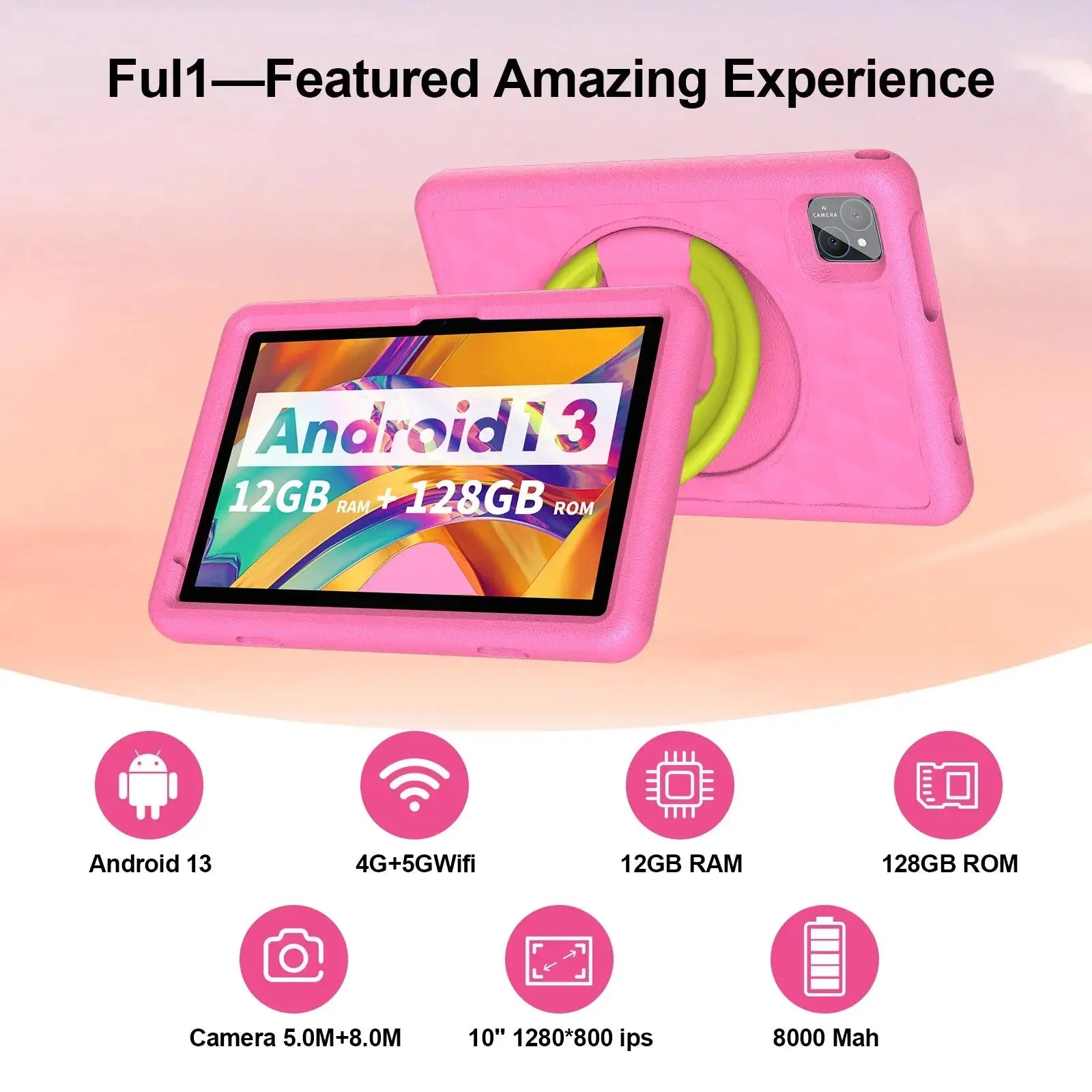 Tablet Infantil 10.1" Android 13, 12GB RAM, 128GB, 4G LTE Nisiowelt