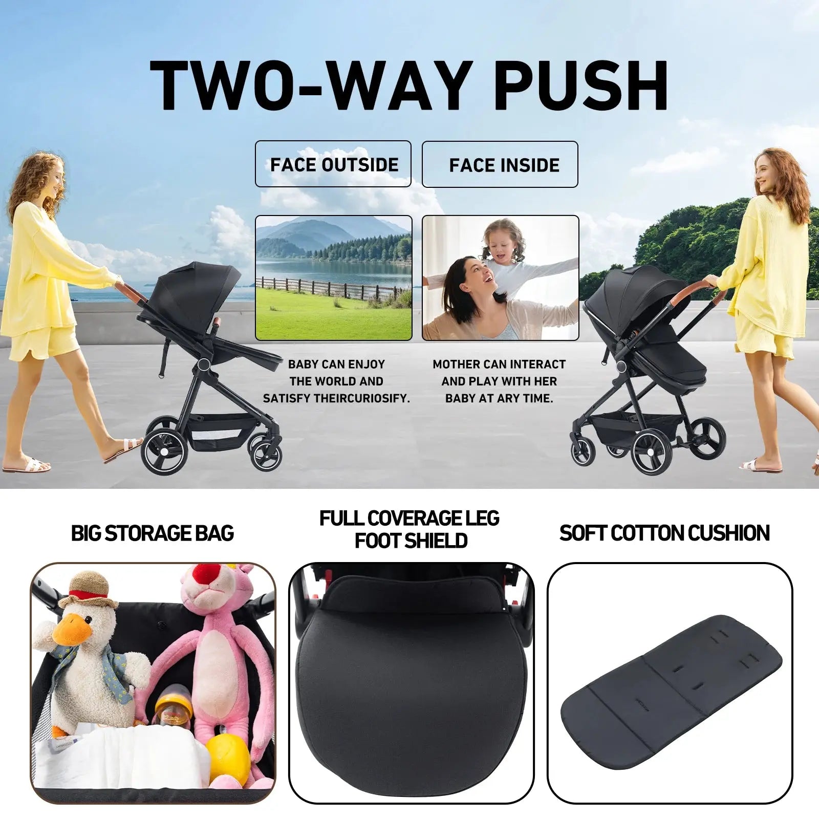 Newborn 3-in-1 Stroller – Foldable & Portable - Nisiowelt