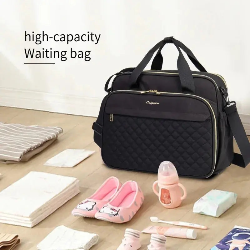 Large Capacity Travel Bag Multifunctional Maternity Mother Baby Stroller Bags New Style Waterproof Diaper Bag Black nappy bag Nisiowelt
