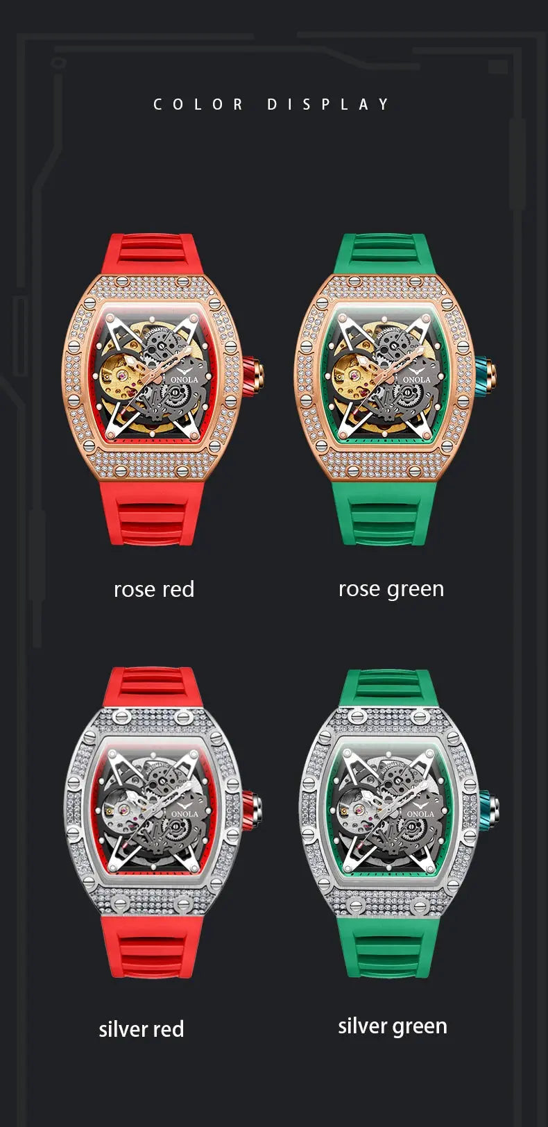 ONOLA Luxury Automatic Waterproof Men's Watch with Diamond - Nisiowelt