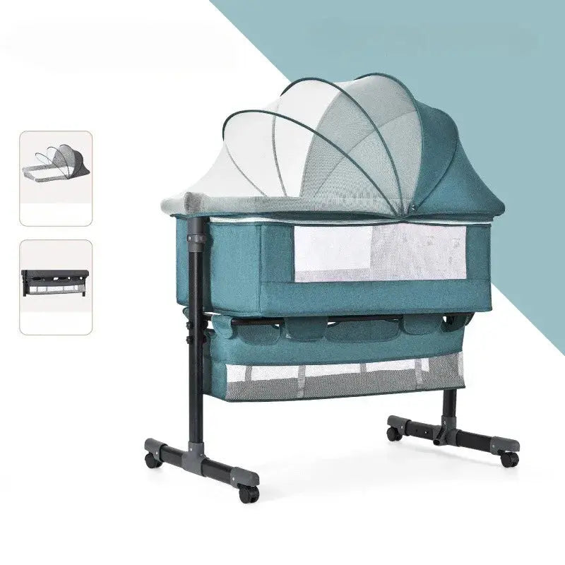 Portable Baby Crib with Mosquito Net & Storage – Adjustable Travel Bed Nisiowelt