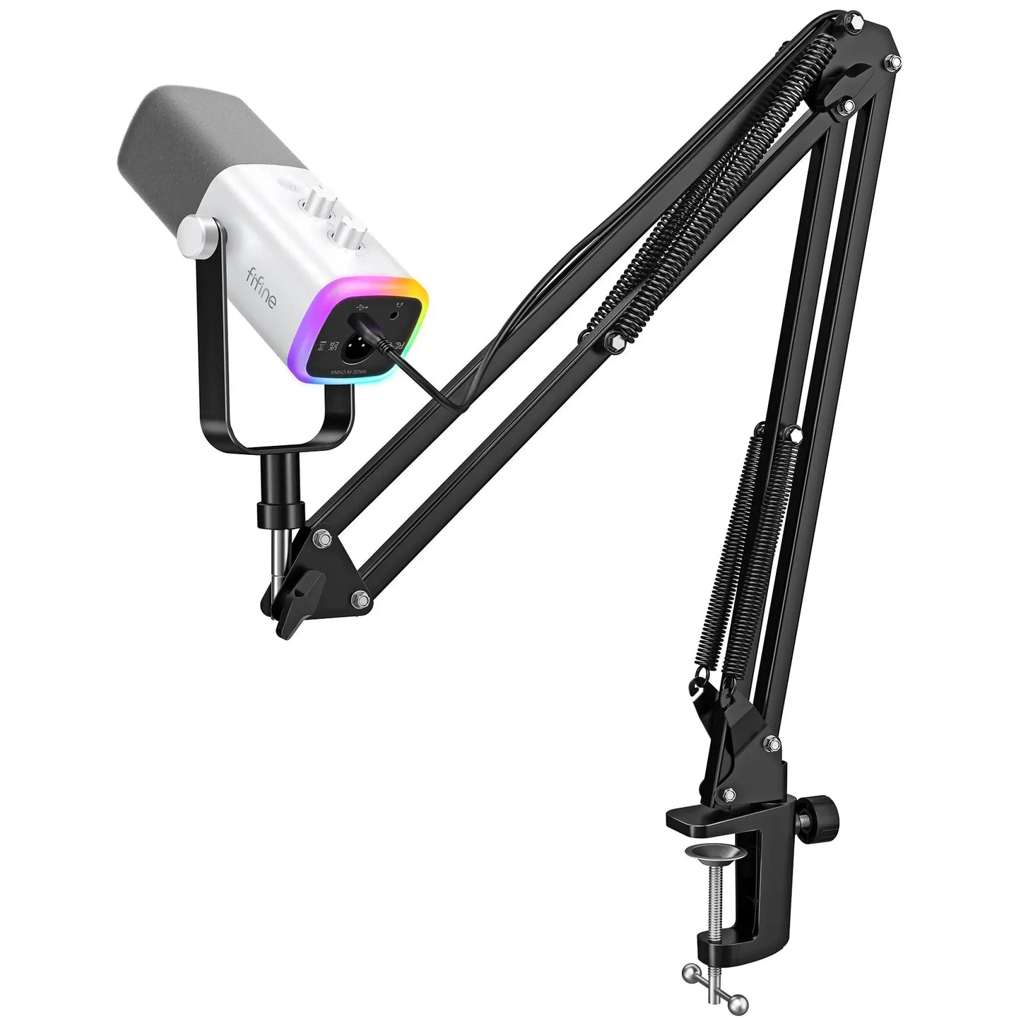 Dynamic XLR Microphone Kit with Boom Arm and RGB Nisiowelt