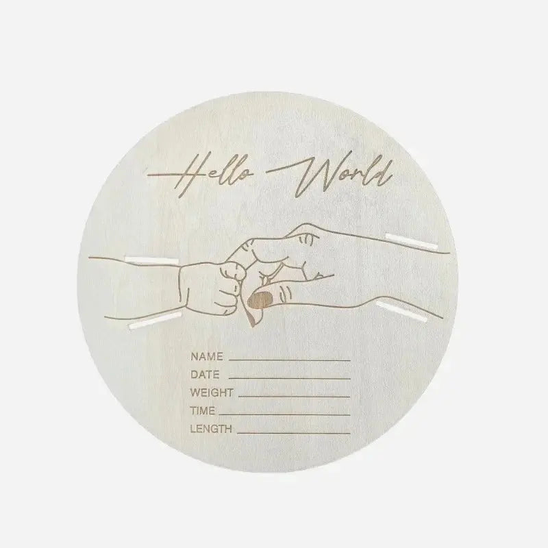 Wooden Baby Birth Commemorative Plaque Nisiowelt