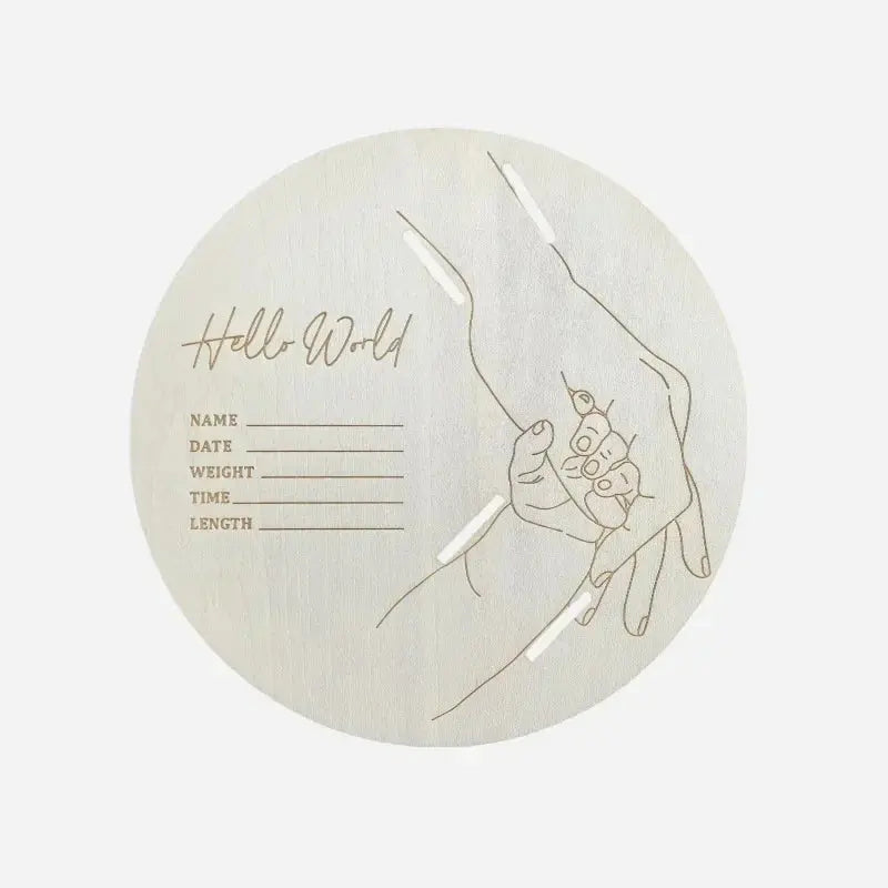 Wooden Baby Birth Commemorative Plaque Nisiowelt