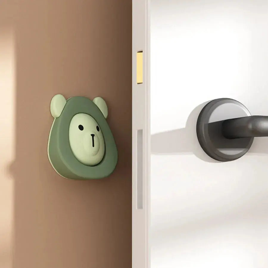 2 in 1 Door Stop Little Bear Cartoon Soft Silicone Thicken Door Bottom Multi-function Child Safety Anti Pinch Hand Door Stopper Nisiowelt
