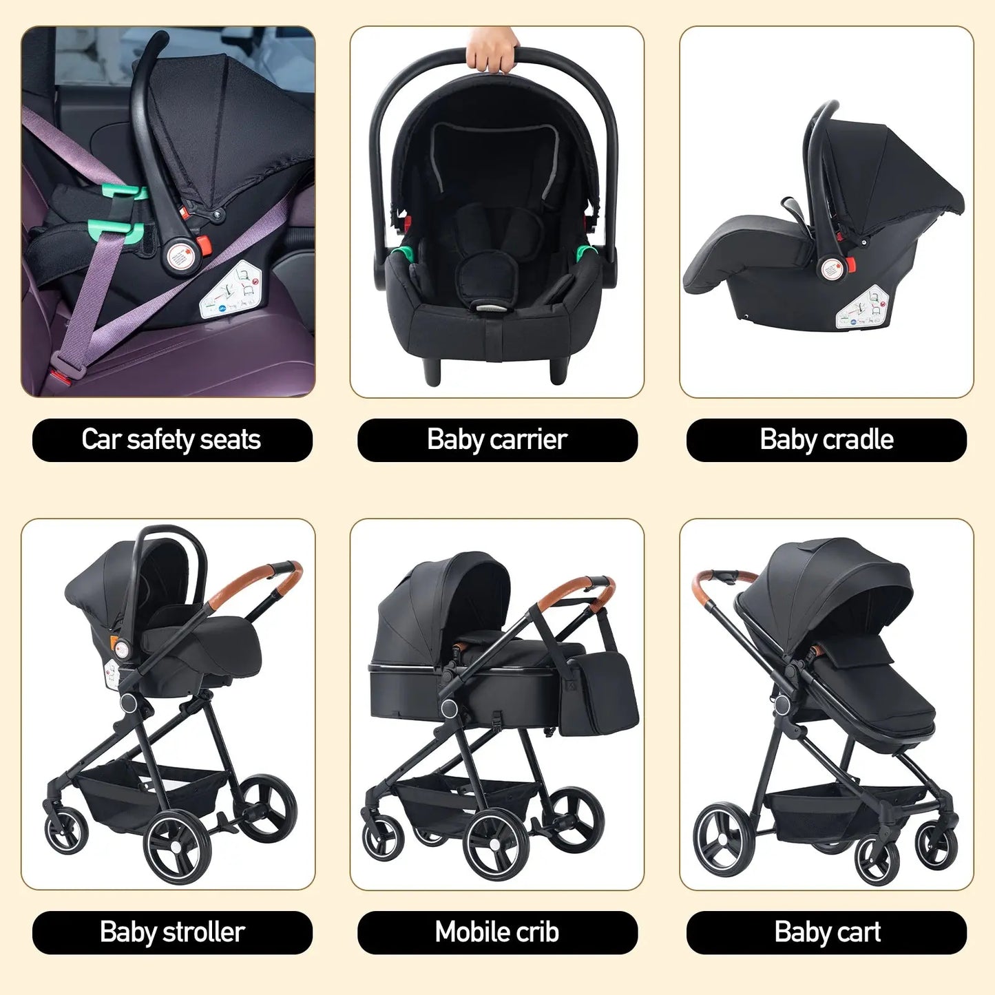 Newborn 3-in-1 Stroller – Foldable & Portable - Nisiowelt