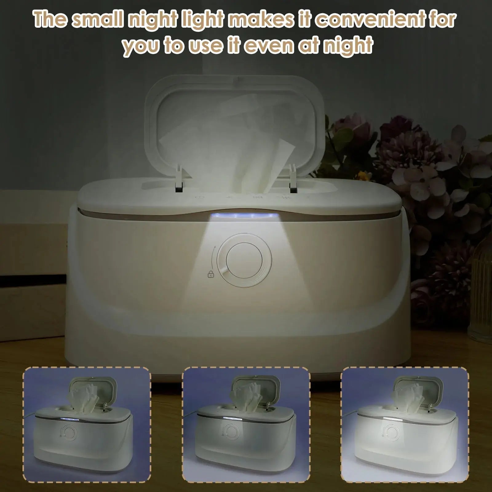 USB Baby Wipe Warmer with Adjustable Temperature & LED Light Nisiowelt