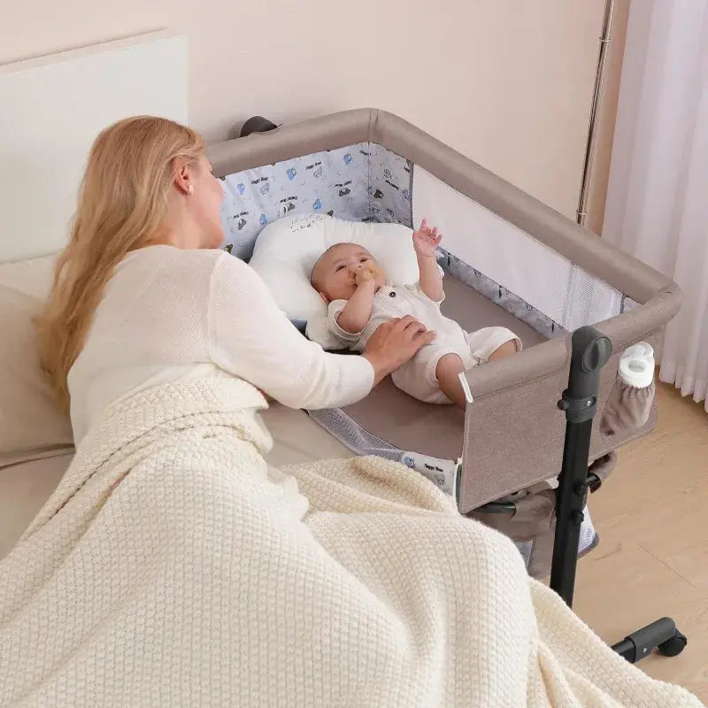 Portable Baby Crib with Mosquito Net & Storage – Adjustable Travel Bed Nisiowelt