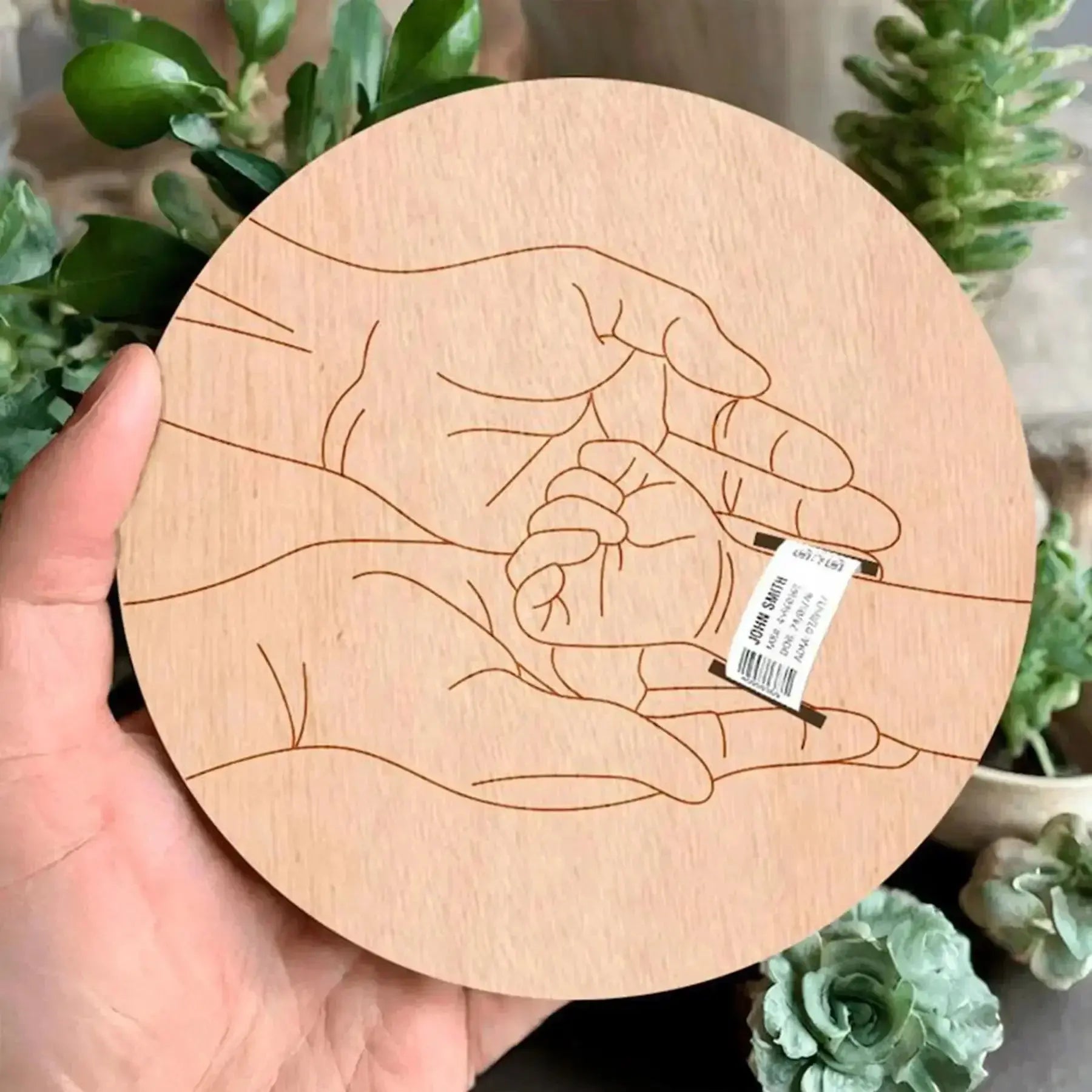 Wooden Baby Birth Commemorative Plaque Nisiowelt