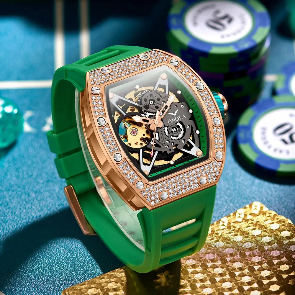 ONOLA Luxury Automatic Waterproof Men's Watch with Diamond - Nisiowelt