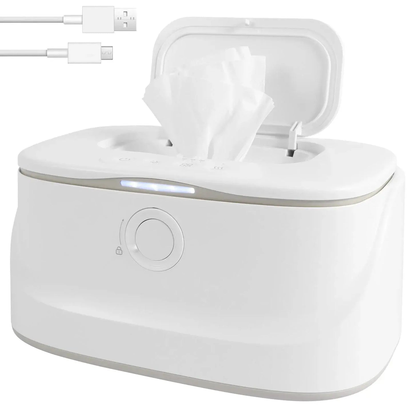 USB Baby Wipe Warmer with Adjustable Temperature & LED Light Nisiowelt
